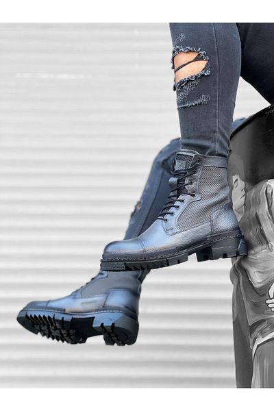 EBRUS TREND Et0183 Genuine Leather Inside and Outside Gray Men's Boots