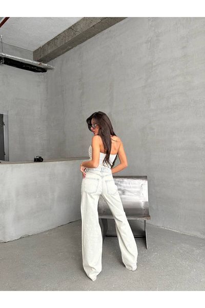 DENİKK TENDINȚE DESIGN SPECIAL PANTALONI DE DENIM JEAN BAGGY CU PICIOARE LĂȚI DETAIL RUPIT