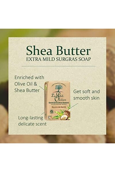 Le Petit Olivier Extra Mild Surgras Soap Bar With Shea Butter, 250 gm