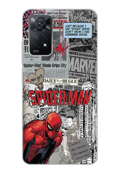 moonset Xiaomi Redmi Note 11 Pro/Note 12 Pro 4G Uyumlu Örümcek Kolaj Tasarıml...