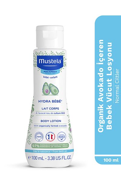 Mustela لوشن مرطب للجسم للأطفال من هيدرا بيبي يحتوي على الأفوكادو العضوي 100 مل