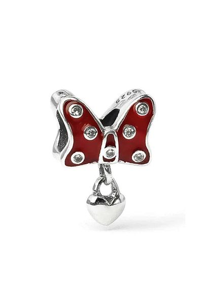 Fubena Red Ribbon Silver Charm