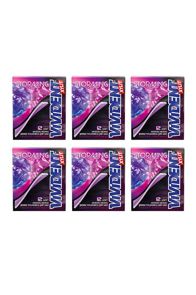 Vivident Storming Chewing Gum Raspberry 33 g X 6 Pieces