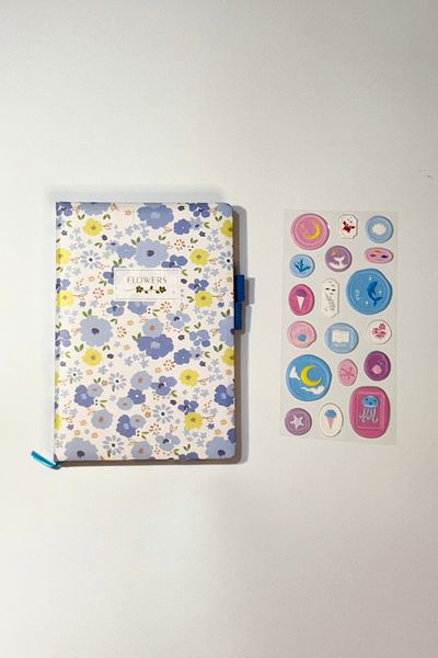 caps office Set de 200 de coli cu model floral și scrisori în relief pentru jurnal pentru laptop, album de însemnări, autocolante pentru tabletă