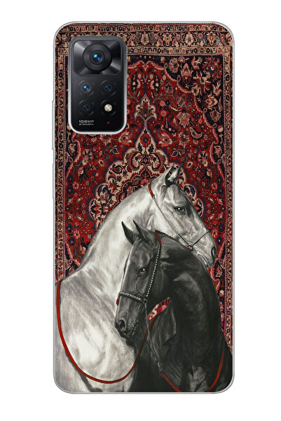 moonset Xiaomi Redmi Note 11 Pro/Note 12 Pro 4G Uyumlu Atlar Tasarımlı Baskıl...
