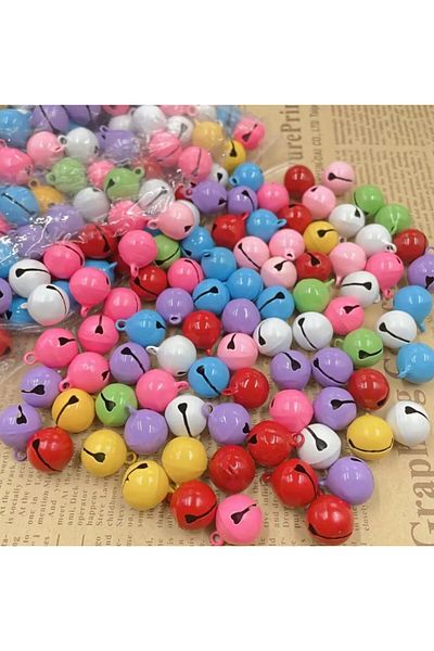 OZN AKSESUAR Mixed Color Handle Bell, Bell, Leash Bell, Amigurumi Bell 14 mm (20 Pieces)