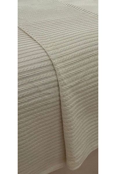 Zeren Home Hair Braid Model Double Cotton Pique Set Beige 220 X 220 cm