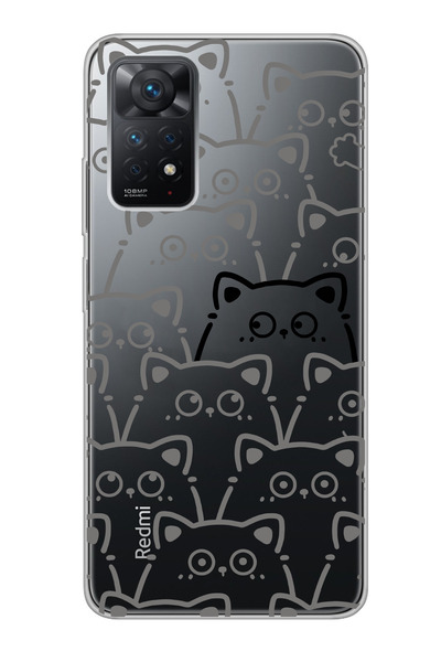 moonset Xiaomi Redmi Note 11 Pro/Note 12 Pro 4G Uyumlu Sevimli Kediler Tasarı...