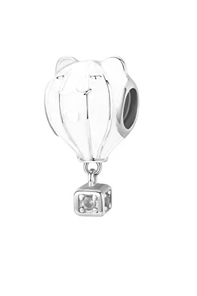 Fubena Beyaz Balon Kedi Sallantılı Gümüş Charm