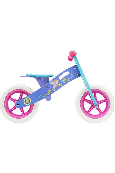 Pegas Bicicleta fara pedale din lemn Seven-Frozen, Mov/Albastru