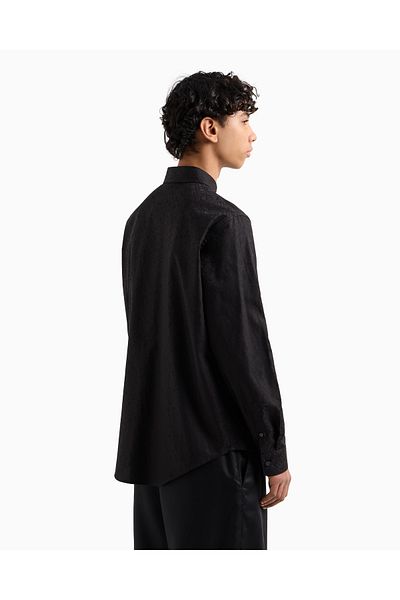 Armani Exchange Ανδρικό μακρυμάνικο κανονικό πουκάμισο μαύρο XM000431 AF13131-FC041