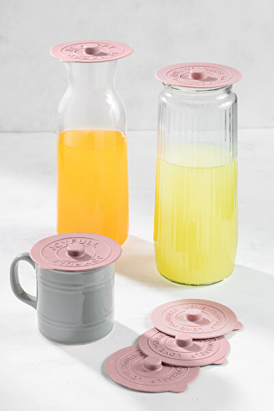 Vienev 6 Adet Silikon Isı Koruyucu Bardak Kapağı Pembe