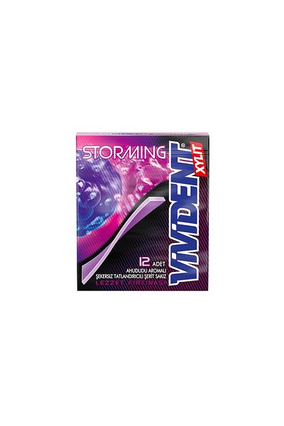 Vivident Storming Chewing Gum Raspberry 33 g X 6 Pieces