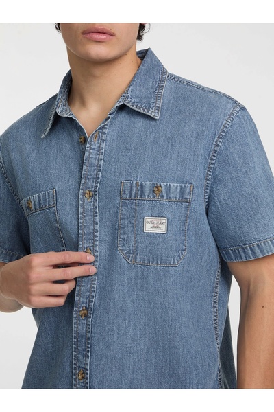 Guess GJ REGULAR SS DENIM SHIRT Erkek Mavi Gömlek M5GH09D5NY2-GJMW