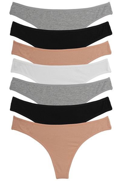 Nicoletta Дамски бикини Thong 7 Pack Lycra Mixcolor