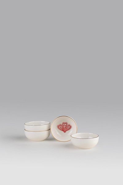 Kütahya Porselen Multi 8 cm Bowl Set Chirpy - 4 Piece Bone