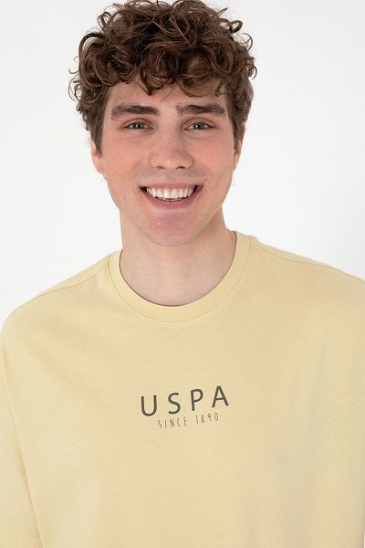U.S. Polo Assn. Ανδρικό μπλουζάκι Oversize Crew Neck Light Khaki 50299543-vr183
