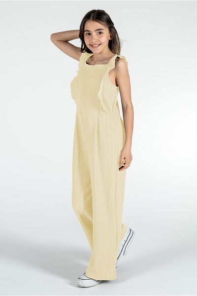 Kyron Girl's Wrinkled Fabric Summer Jumpsuit / with Different Color and Pattern Options / New Trend
