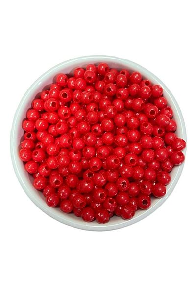 yiğit aksesuar 8 mm 100 Pcs Acrylic Red Jewelry & Ornament Bead Jewelry Making Supplies