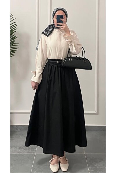 nizzell Fusta din popelin cu buzunare pentru femei, piesa de vara asortata cu...