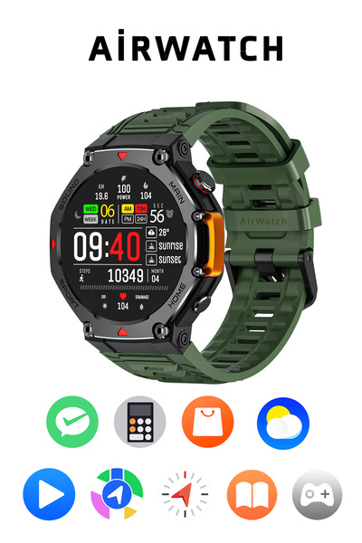 AirWatch Silikon Kordonlu Akıllı Saat Iphone Ve Android Tüm Telefonlara Uyumlu IP68 Su Geçirmez