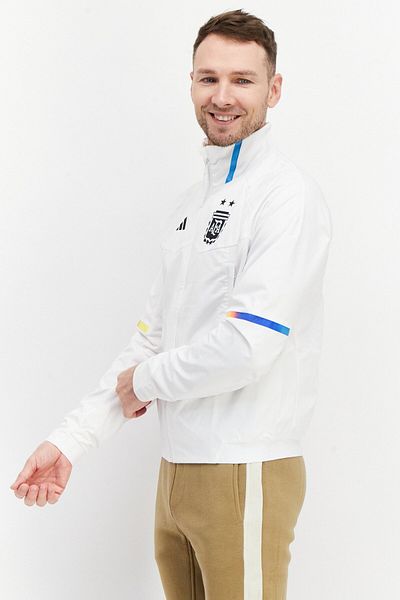 adidas Men Sportswear Fit Brand Logo Running Jacket, White