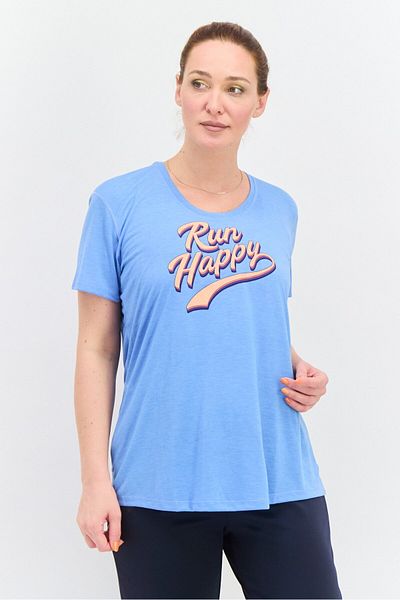 Brooks Women Sportswear Fit Short Sleeve Outdoor T Shirt, Blue