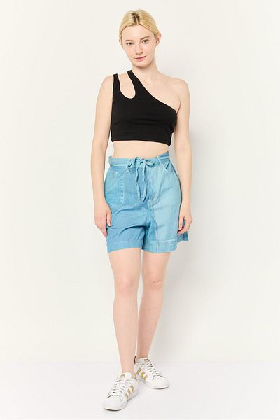 Esprit Women Washed Denim Shorts, Blue