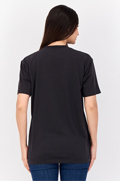 Esprit Women Crew Neck Short Sleeve Brand Logo T-Shirt, Black