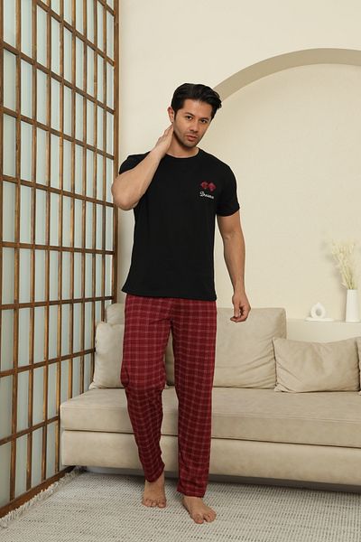 LİLA İÇ GİYİM ΣΕΤ ΠΙΤΖΑΜΑ ΑΝΔΡΙΚΗ ΚΟΝΤΟΜΑΝΙΚΗ ΧΤΕΝΗ ΚΑΡΟ