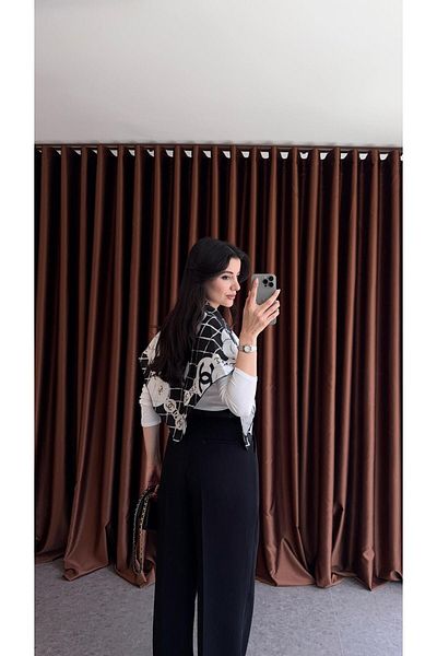 HAZELANNA Premium Black Palazzo Tok Texture