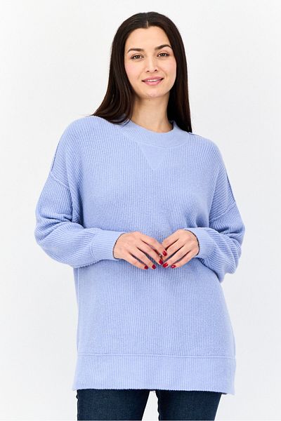 aerie Women Crew Neck Knitted Sweater, Blue