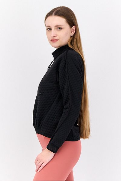 adidas Women Sportswear Fit Long Sleeves Hiking Sweatshirt, Black