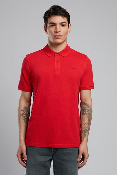 Lee Cooper Мъжка тениска с поло яка Twins, червена