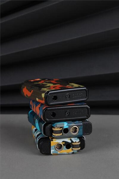 Silvio Monetti Çift Alevli Kamuflaj Desen Pürmüz ve Normal Ateş Mavi Gazlı Çakmak - 25CAK131M14