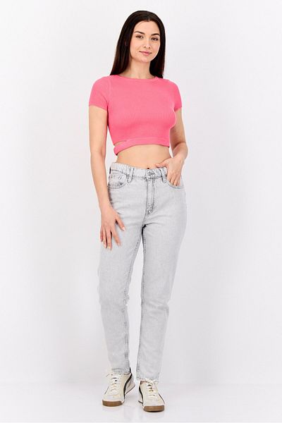 Esprit Women Regular Fit Washed No Stretch Jeans, Grey Light Wash
