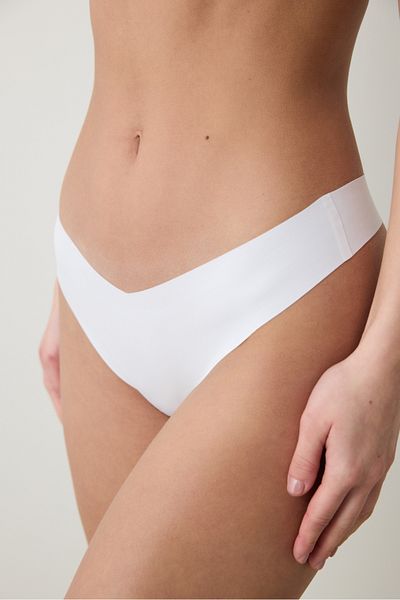 Penti Invisible Laser Cut V Shape Ecru Thong Panties