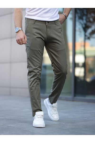 BASEL.CO Slim Fit Thin Summer Chino Linen Trousers