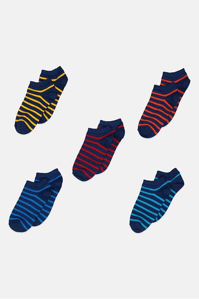 RBX Kids Boy 5 Pairs Yarn Dye Ankle Socks, Multicolor