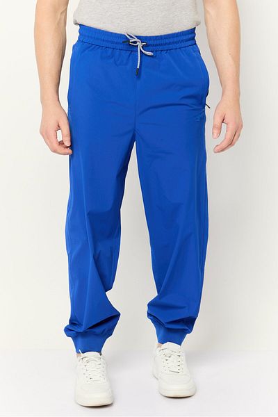 Esprit Men Regular Fit Solid Jogger Pants, Blue
