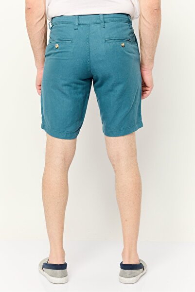 Nautica Men Plain Chino Shorts, Teal Green