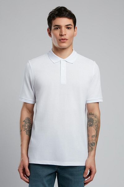 Lee Cooper Мъжка тениска с поло яка Twins, бяла