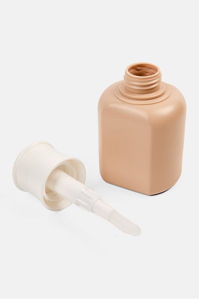 Muy Mucho Plain Soap Dispenser With Pump 300 Ml, Tan/white
