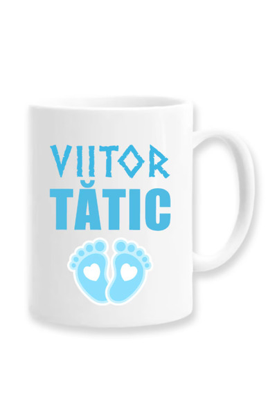 OEM Cană albă personalizată „viitor tată”, Inovatix®. 330ml