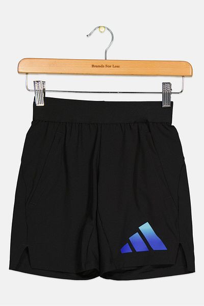 adidas Kids Girl Pull On Brand Logo Training Shorts, Black