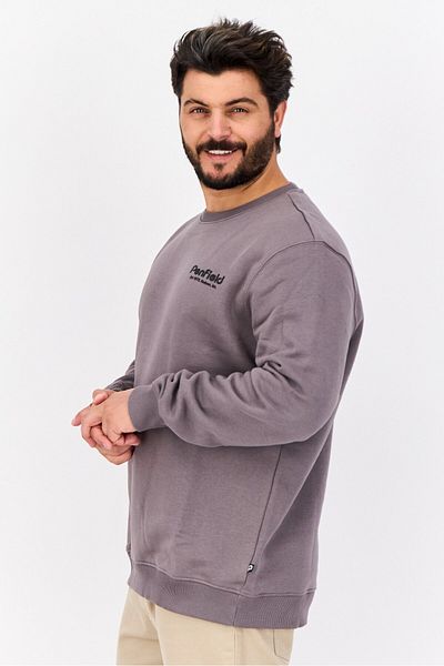 Penfield Men Crew Neck Brand Logo Long Sleeves Sweatshirt, Grey
