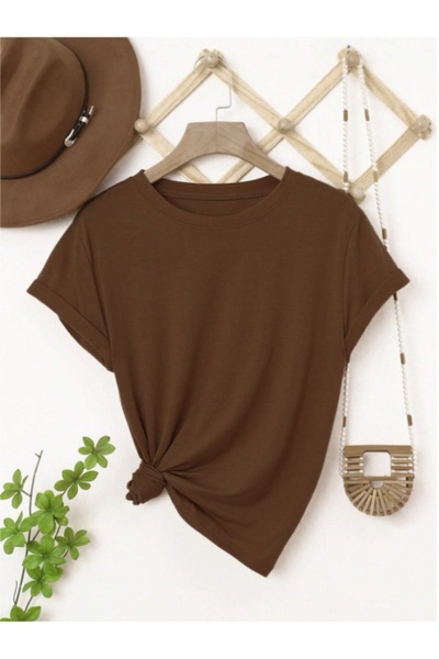 MOONBULL Γυναικείο μπλουζάκι με κανονική εφαρμογή, λαιμόκοψη ποδηλάτου, μονόχ...