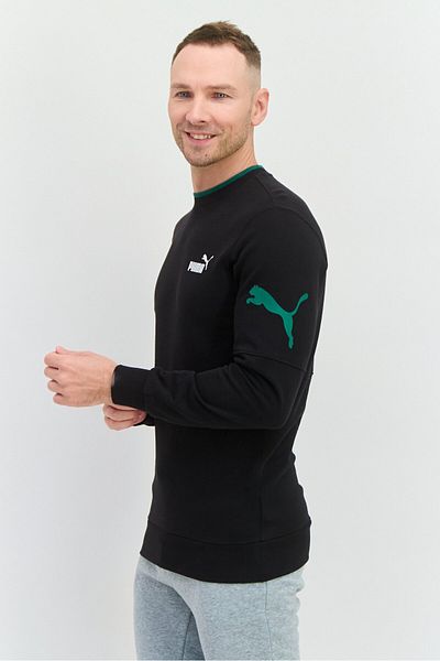 Puma Men Sportswear Fit Brand Logo Outdoor Sweatshirts, Black