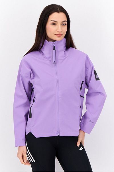 adidas Women Sportswear Fit Long Sleeve Outdoor Hooded Jacket, Purple