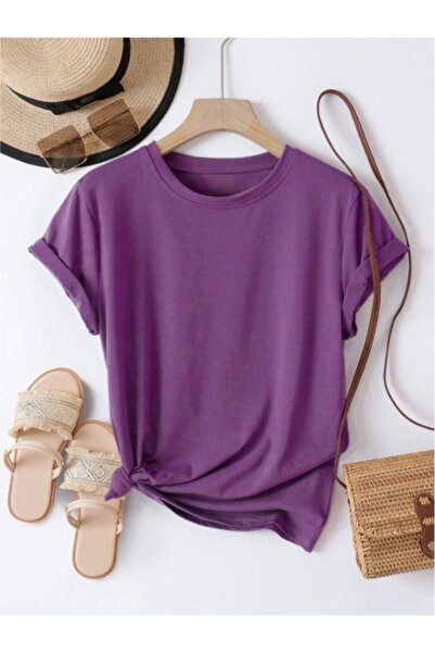 MOONBULL Γυναικείο μπλουζάκι με κανονική εφαρμογή, λαιμόκοψη ποδηλάτου, μονόχ...